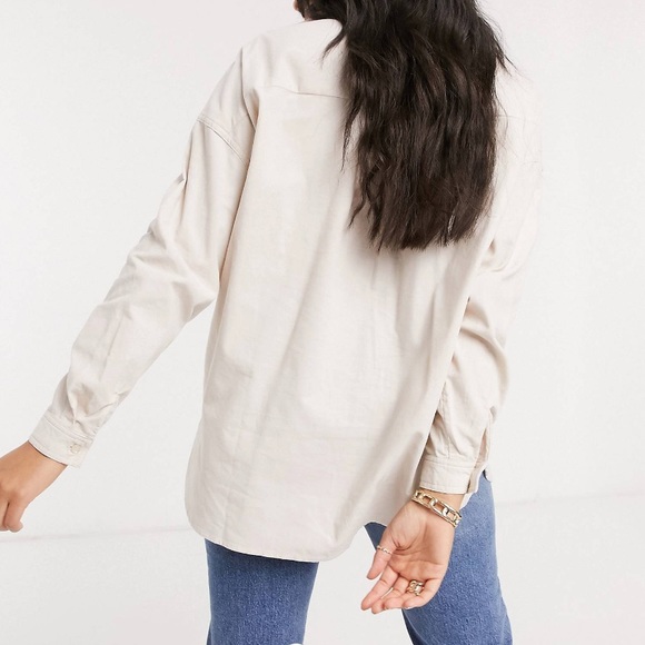 Pimkie oversized cord shirt in beige - Picture 4 of 4